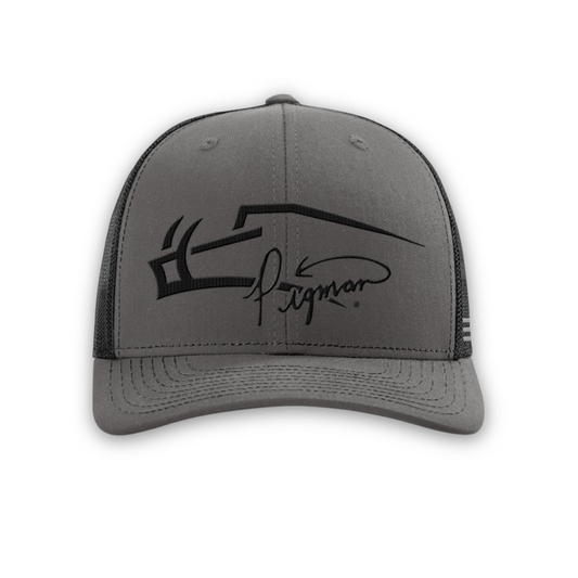 Pigman Signature Logo Hat Embroidered 112 | Charcoal/Black